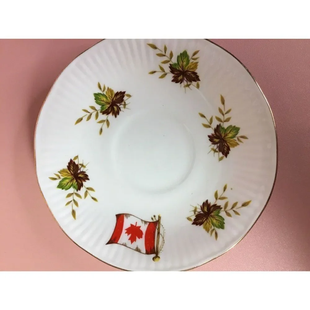 Elizabethan Tea Set Fine Bone‎ China Canada Symbols Tea Cup & Saucer